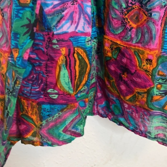 Blue Cabana Women's Blue & Pink Vintage Maxi Skirt Cotton Lined size Medium - Picture 3 of 8